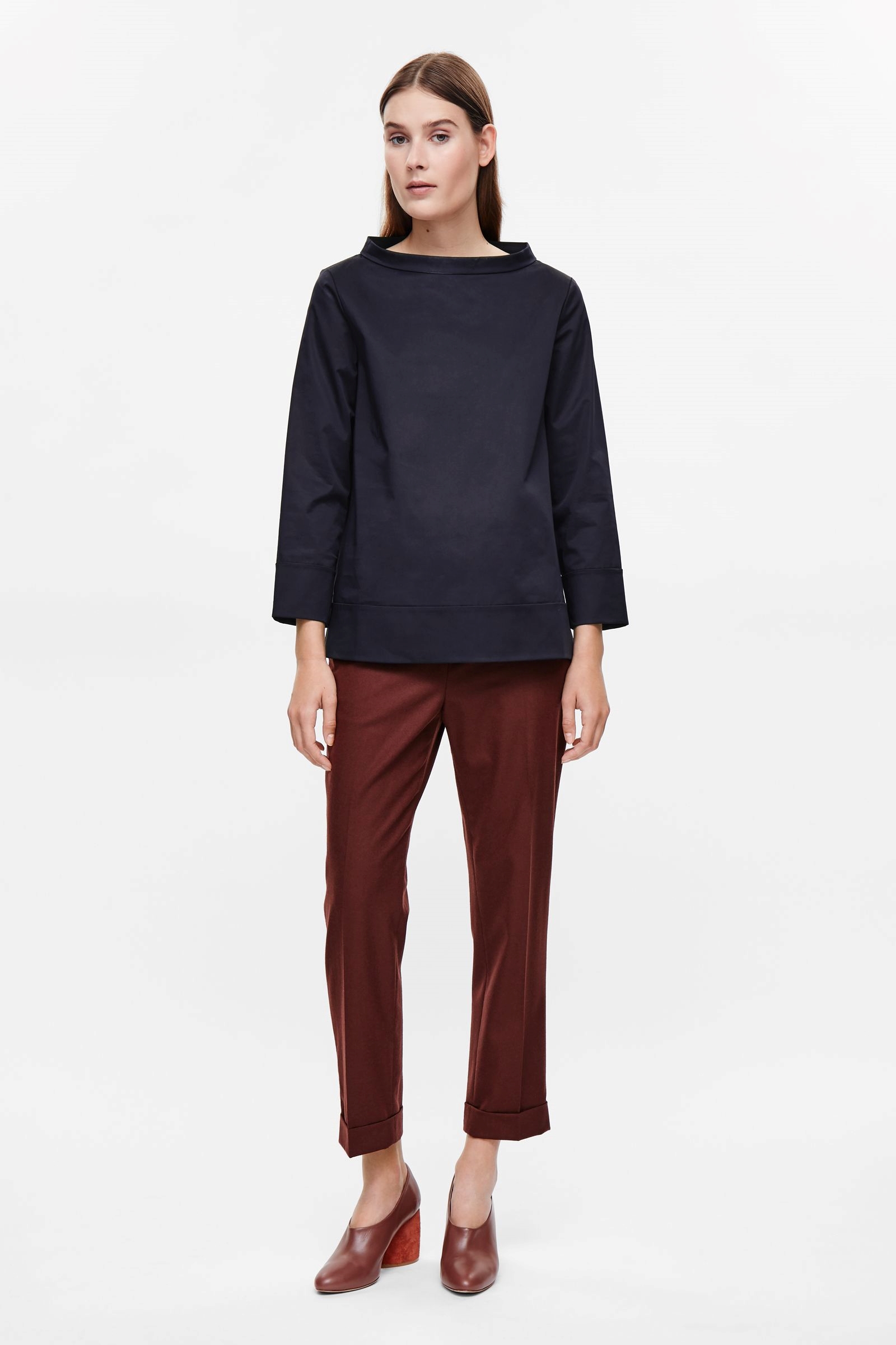 Wide-neck top -  Navy  - Essentials - COS US