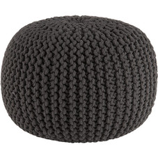 knitted graphite pouf in poufs | CB2