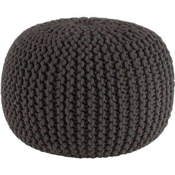 knitted graphite pouf in poufs | CB2