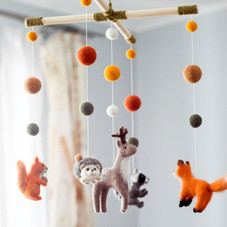 Needle Felted Baby Mobile Forest animals by WoolenTenderness