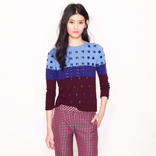 Collection beaded colorblock sweater - crewnecks - Women's sweaters - J.Crew