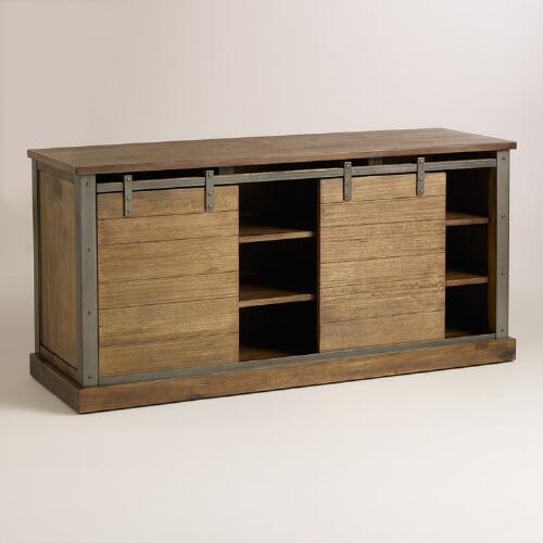 Wood Barn Door Media Stand | World Market