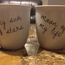 Moon & Stars. couples coffee mugs by thelittlevinylsaur on Etsy