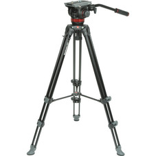Manfrotto Fluid Video Head (75mm) w/Twin Legs Tripod + Padded