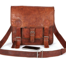 Leather Satchel / Messenger / Laptop Bag small   by LortonandHorn