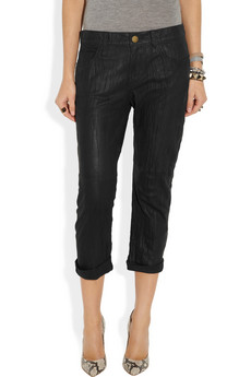 Current/Elliott | The Boyfriend washed-leather cropped pants | NET-A-PORTER.COM