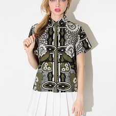 Green Floral Damask Shirt