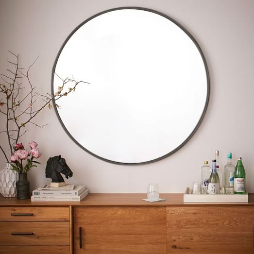 Metal Framed Oversized Round Mirror | west elm