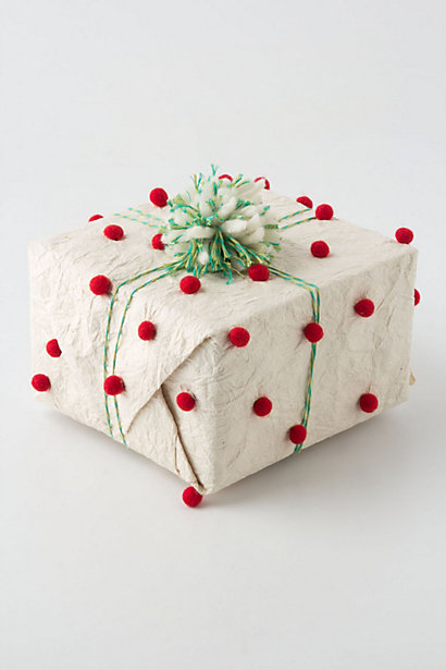 Handpainted Pompom Wrapping Paper - Anthropologie.com