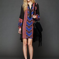 Free People  Peacemaker Print Shapeless Dress at Free People Clothing Boutique