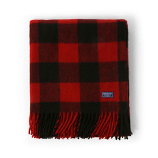 Faribault Woolen Mill Co. Buffalo Check Throw; Red/Black | Bespoke Post