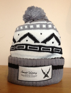 Small Victory Clothing — Feathers Patch Pom Pom Beanie