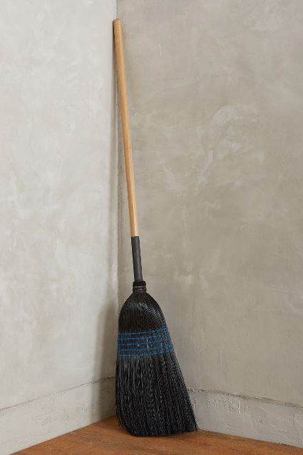 Azure Stitched Broom - anthropologie.com