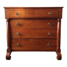 American Empire Dresser With Brass Drawer Pulls | Chairish