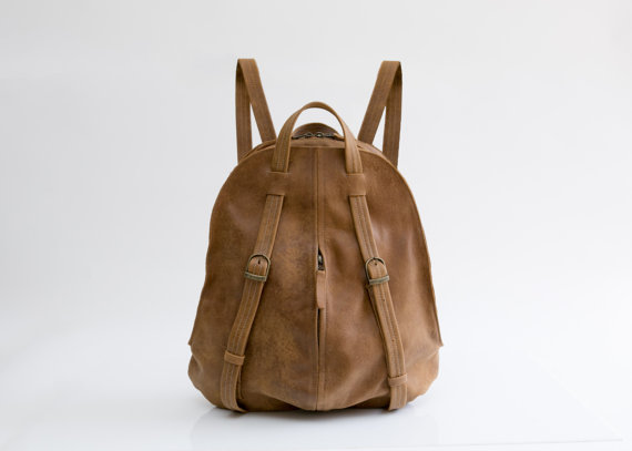 Brown Leather BackPack  Leather Tote Bag  Laptop by maykobags