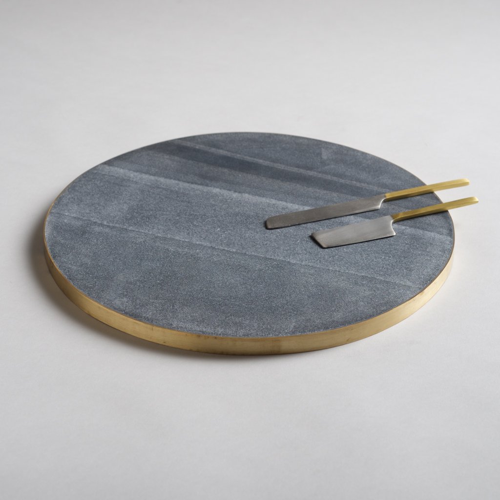 Marble and Brass Serving Board – BURKELMAN