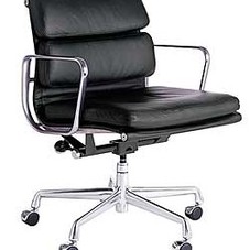 Eames Soft Pad Management Chair - Vicenza Leather, Apple                    - Design Within Reach