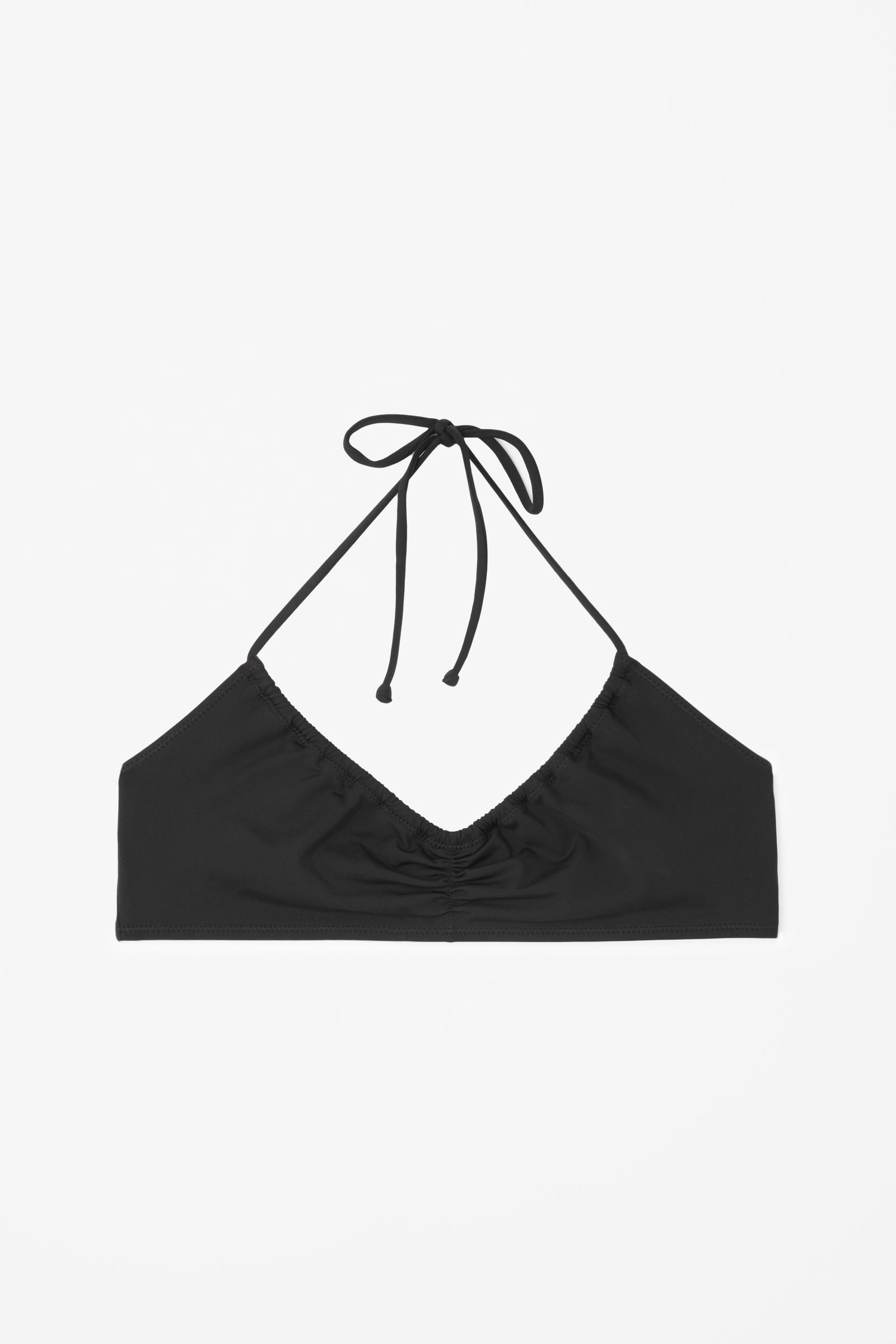 Gathered halterneck bikini