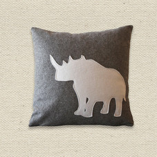Rhino Felt Pillow Cover by ekofabrik on Etsy